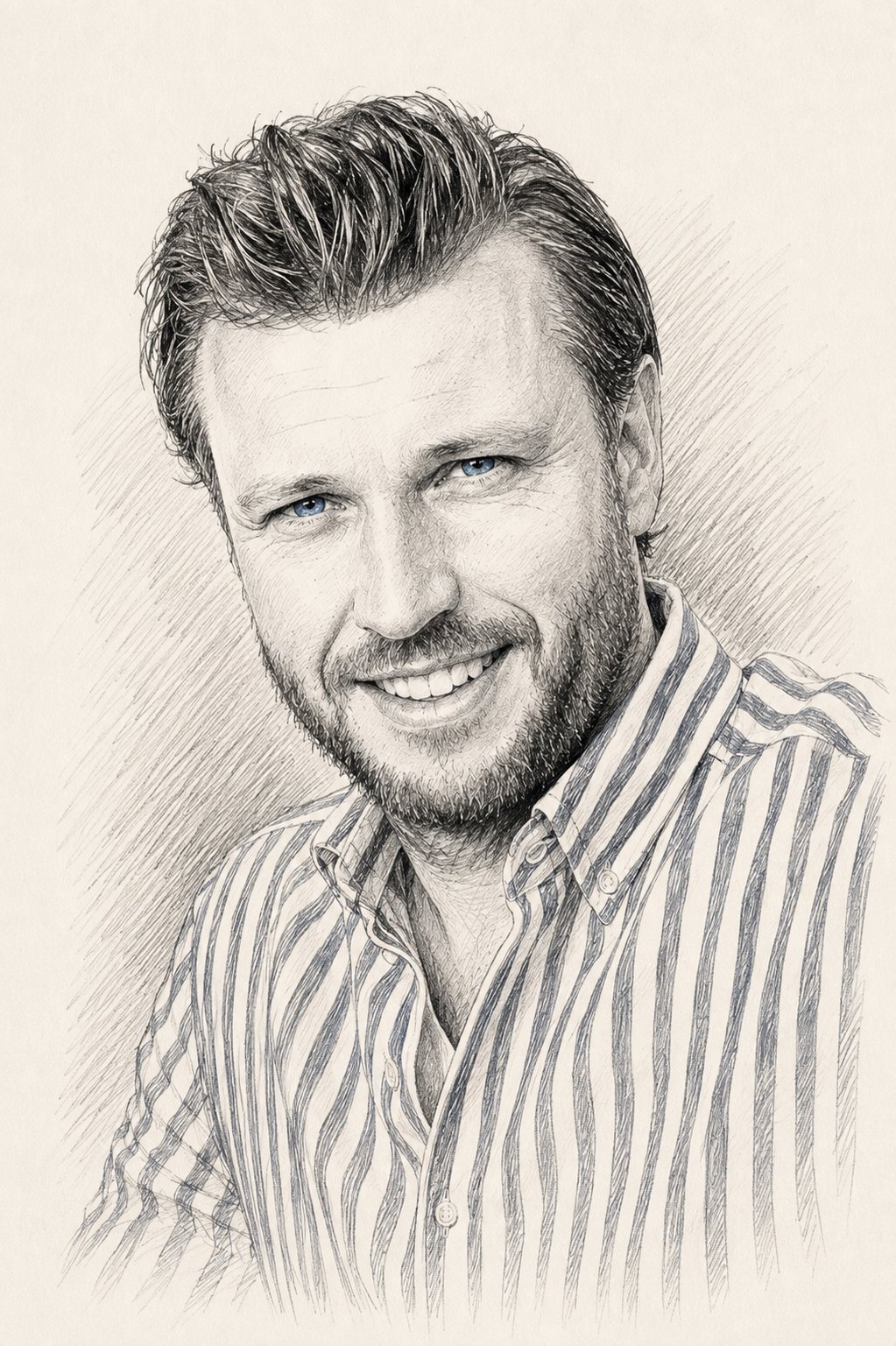 Getekend portret van Hubert Nijmeijer